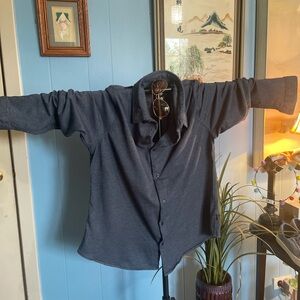 DKNY Men's Dark Gray Casual Button Down Shirt